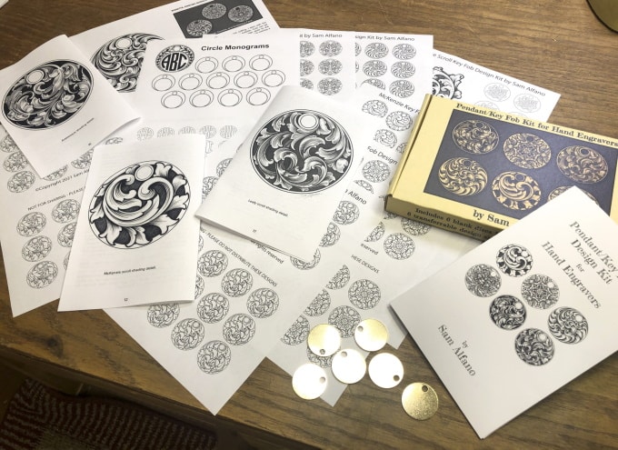 Sam Alfano Pendant/Key Fob Kit for Hand Engravers featuring Sam Alfano.